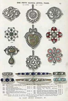 Fifty guinea jewels: brooch, pendant, ring and bracelet