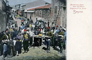 Sellers Prints: Fig market in the bazaars - Izmir, Turkey