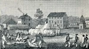 The fight at Lexington, April 19, 1775, from a print of the