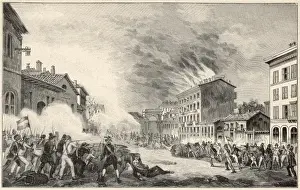 Fighting in Milan / 1848