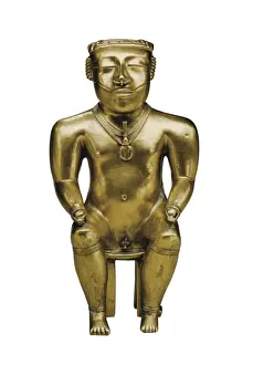 Quimbaya Prints: Figure of Cacique. 6th-10th c. Gold. Quimbaya
