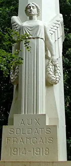 Detail of Figure on French Memorial, Kemmelberg