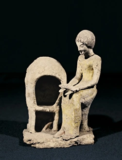 Mycenaeans Collection: Figure of Woman next to an Oven. ca. 1550 BC - 1100