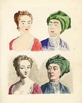 Colouring Prints: Figures from an 18th century colouring book