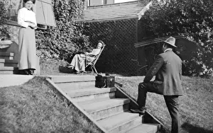 Associate Prints: Figures in an Edwardian garden