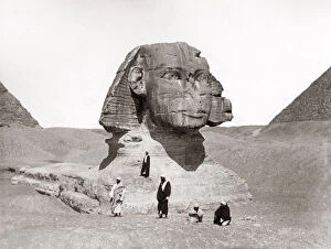 Sphinx Gallery: Figures at the Sphinx, Cairo, Egypt, c.1880 s