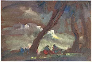 Similarly Prints: Figures By A Tree