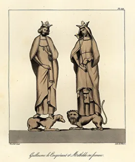 Figures of William the Conqueror and wife Matilda of Flanders