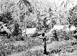Fiji Prints: Fijian village in the Bush, Fiji, Victorian period