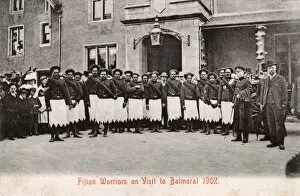 Adolf Collection: Fijian Warriors on a visit to Balmoral, Scotland