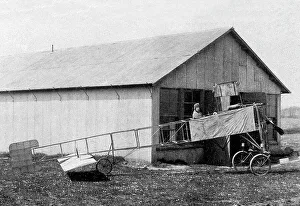 Filey Prints: Filey Bleriot Aeroplane early 1900s