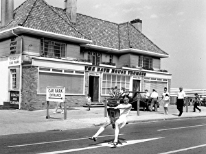 Images Dated 3rd April 2012: Film still of schoolgirl in the road, Walton, Essex