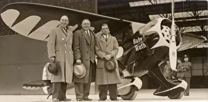 Bowen Prints: Financier Bowen with pilots J H Wright and J Polando