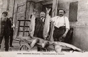 A fine catch of Salmon - Brioude, France, Haute-Loire region A fine catch of Salmon - Brioude, France, Haute-Loire region