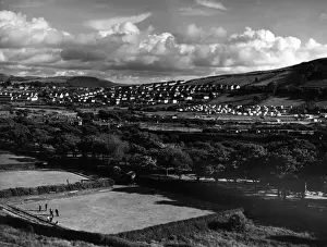 A fine general view of Penparcau, a suburb of Aberystwyth, showing the council estate
