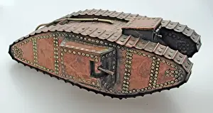 A very fine handmade model of a WWI tank