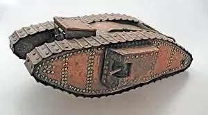 A very fine handmade model of a WWI tank