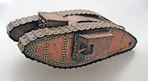 Handmade Prints: A very fine handmade model of a WWI tank