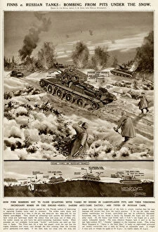Images Dated 3rd October 2017: Finns v. Russian tanks by G. H. Davis