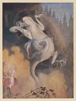 Dragons Prints: A fire-breathing dragon by Florence Mary Anderson