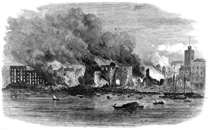 Images Dated 13th November 2004: Fire at Cottons Wharf, Southwark, 1861