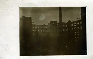 Oldham Prints: Fire-Damaged Mill, Oldham, Lancashire