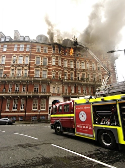 Fire engines at scene of fire, Kensington