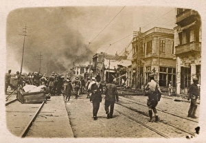 Ablaze Gallery: Fire at Izmir, British Dennis Pump engine in action