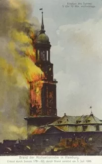 Images Dated 27th April 2011: Fire at the Michaeliskirche, Hamburg, Germany