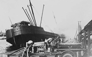 Images Dated 5th April 2012: Fire on a moored vessel