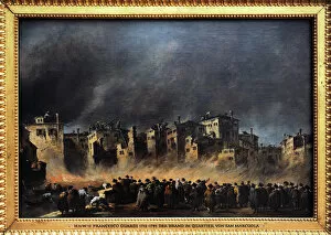 Pinakothek Gallery: Fire in the oil depot at San Marcuola, 1789, by Francesco Gu