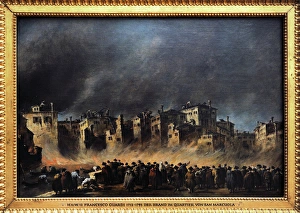 Images Dated 26th December 2012: Fire in the oil depot at San Marcuola, 1789, by Francesco Gu