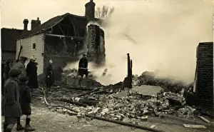 Ashford Prints: Fire at Orpins Stores, Brabourne Lees, Ashford, England