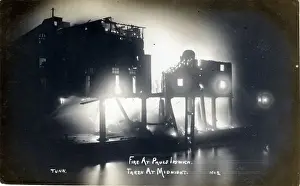 Ipswich Prints: Fire at R&W Pauls, Ipswich, England