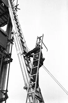 Foot Prints: Fire station drill, hook ladder and 50 foot escape ladder