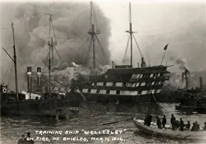 Fire on Training Ship Wellesley, North Shields