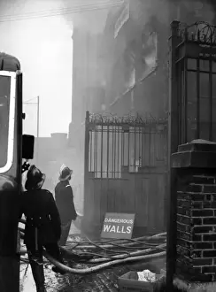 Firefighters in action, Miles Street, Vauxhall, SW8