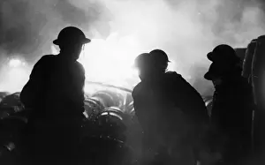 Firefighters in action, Mitcham, Surrey, WW2