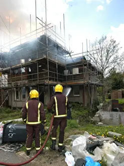 Firefighters attend a house fire at Rydal Road