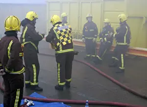 Firefighters at a fire in Battersea
