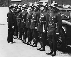 Rubber Prints: Firefighters in new cork helmets
