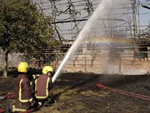Firefighters putting out a fire at 1 Heton Gardens