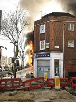 Firefighters at scene of commercial premises fire
