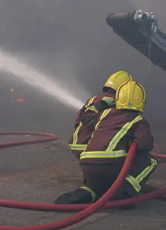 Firefighters at scene of fire at Staples Corner