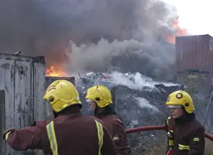 Firefighters at scene of fire at Staples Corner