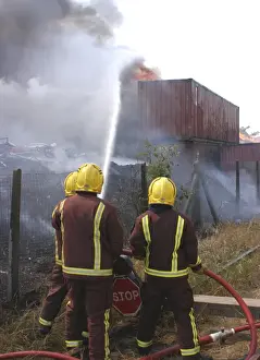 Firefighters at scene of fire at Staples Corner