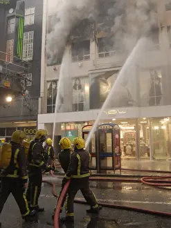 2007 Prints: Firefighters at scene of shop fire in Oxford Street