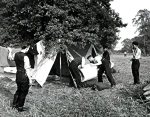 Firefighters at a training camp, WW2