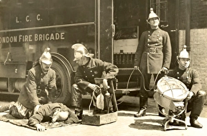Images Dated 9th November 2011: Firefighters and a van with equipment laid out
