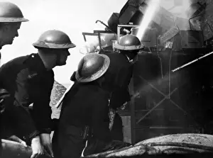 Firefighters at work in Bermondsey, WW2